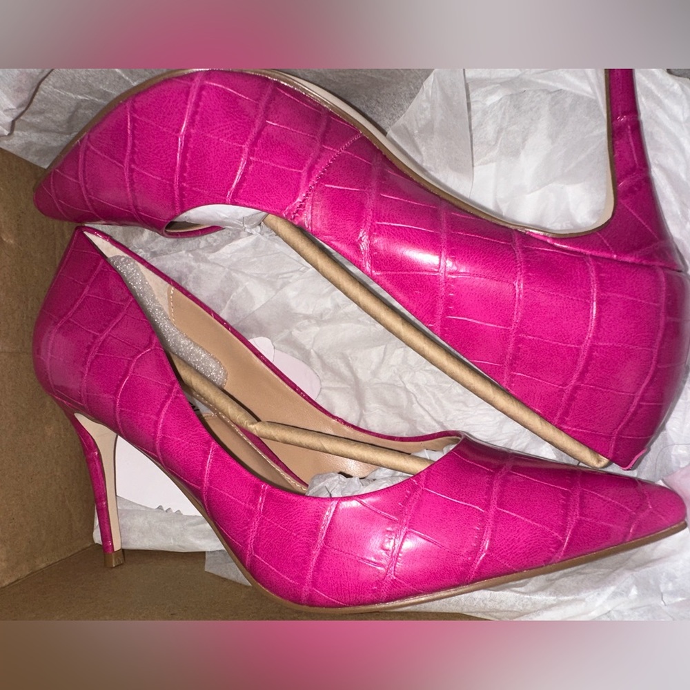 Steven Madden Luiza-C Pink Croc Heels